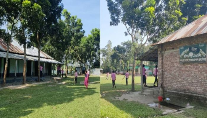 বিদ্যালয়ের জমি দখল করে প্রধান শিক্ষকের বাড়ি নির্মাণ